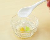 離乳食　雨の日ゼリーとあじさい蒸しパン作り方6写真