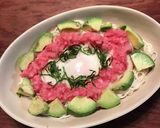 マグロタタキアボカド山かけ温玉素麺or丼作り方9写真