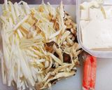レンチンで簡単　きのこと豆腐のスープ作り方3写真