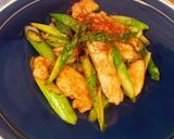 アスパラと鶏肉のオイスターソース炒め作り方5写真
