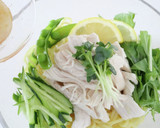 蒸し鶏と夏野菜のレモン冷やし中華作り方4写真