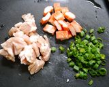 簡単！豚バラキムチ炒飯作り方1写真