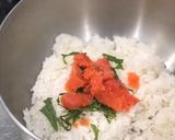 贅沢の極み！明太バター醤油おむすび作り方1写真