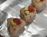 贅沢の極み！明太バター醤油おむすび作り方2写真