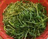 豆苗と煎り卵と油揚げのオイスター炒め作り方2写真