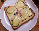 ズッキーニとハムのチーズトースト作り方5写真