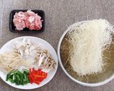 糖質＋VB1　豚肉ときのこの炒めビーフン作り方2写真