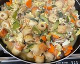 子どもと食べる、野菜とちくわの味噌炒め作り方4写真