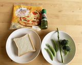 緑野菜のチーズフォンデュトースト作り方1写真