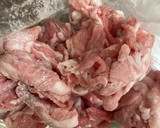 豚カタ切り落としの甘辛炒め作り方1写真