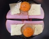 チーズハムエッグ作り方1写真