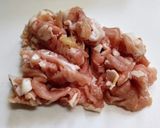 キムチdeおつまみ③豆苗入り豚キムチ作り方1写真