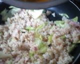 レタスチャーハン、醤油卵を最後に入れる。作り方4写真