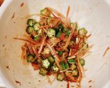 アレンジ冷奴-梅肉オクラみょうがのせ-作り方6写真
