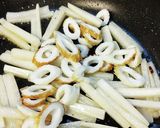大根と葉とちくわの炒め煮。作り方3写真