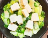 青梗菜と豆腐かき玉の中華煮作り方3写真