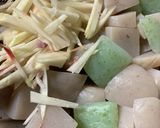 こんにゃくと新生姜炒め煮作り方1写真