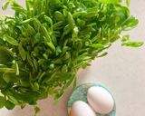 豆苗とふんわり卵の炒めもの作り方1写真