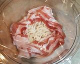 豚キム釜玉クリーミーうどん作り方1写真