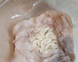 豚キム釜玉クリーミーうどん作り方2写真
