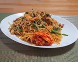 包丁要らず！豚キムチ焼きそば作り方5写真