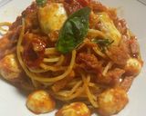 3種のトマトとモッツァレラチーズのパスタ作り方9写真
