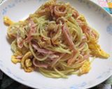 本技キムチとハムの簡単パスタ作り方5写真
