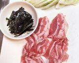 ピリ辛豚バラ肉汁そば作り方1写真