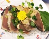 かつおたたき&ふ毬&わかめ&椎茸の味噌汁作り方3写真