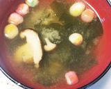 かつおたたき&ふ毬&わかめ&椎茸の味噌汁作り方7写真