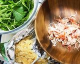 水菜とカニカマとポテトチップスのサラダ作り方1写真