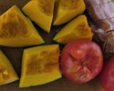 夏野菜かぼちゃを、トマトの汁で煮つける作り方1写真