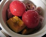 夏野菜かぼちゃを、トマトの汁で煮つける作り方2写真