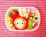 マイメロ　ピアノちゃん風　キャラ弁デコ弁作り方3写真
