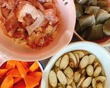 鶏もも肉と根菜類とこんにゃくの煮物作り方5写真
