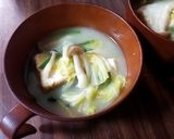 春キャベツと厚揚げのお味噌汁*･作り方4写真