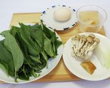 モロヘイヤのかきたま味噌汁作り方1写真