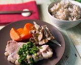 炊飯器で!蒸し豚野菜と味しみご飯作り方11写真
