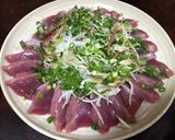 鰹の薬味たっぷり刺身☆韓国風タレ☆ピリ辛作り方1写真