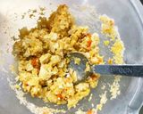 豆腐バーグ入ピリ辛冷麺スープ味ドーム蒸し作り方4写真
