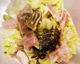 レンチン調理　キャベツ舞茸ベーコン塩昆布作り方1写真