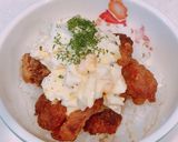 唐揚げとタルタルソース、唐揚げタルタル丼作り方3写真