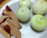 丸ごと新たまねぎと生利節の煮物作り方3写真