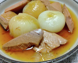 丸ごと新たまねぎと生利節の煮物作り方12写真