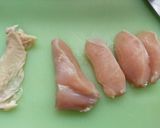 鶏むね肉と赤タマネギのポン酢サラダ作り方1写真