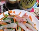 人参・小ねぎ・鯛さしをレモン醤油で作り方5写真