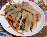人参・小ねぎ・鯛さしをレモン醤油で作り方6写真