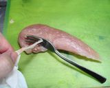 お弁当に☆ﾍﾞｰｺﾝでｻｻﾐ巻き♪作り方1写真