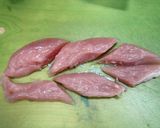 お弁当に☆ﾍﾞｰｺﾝでｻｻﾐ巻き♪作り方3写真