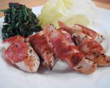 お弁当に☆ﾍﾞｰｺﾝでｻｻﾐ巻き♪作り方10写真